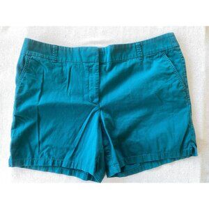 Ann Taylor Signature Loft Outlet 6" Teal Shorts Women's Size 16 Chinos Pockets